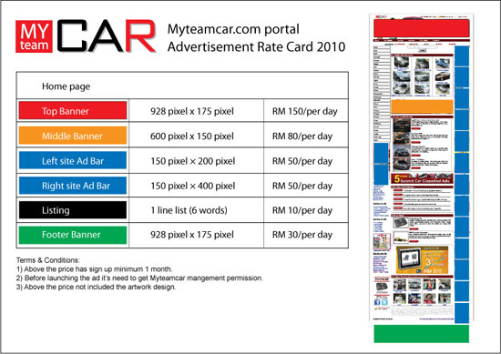 Advertisement Price Rate - Home Page Section
